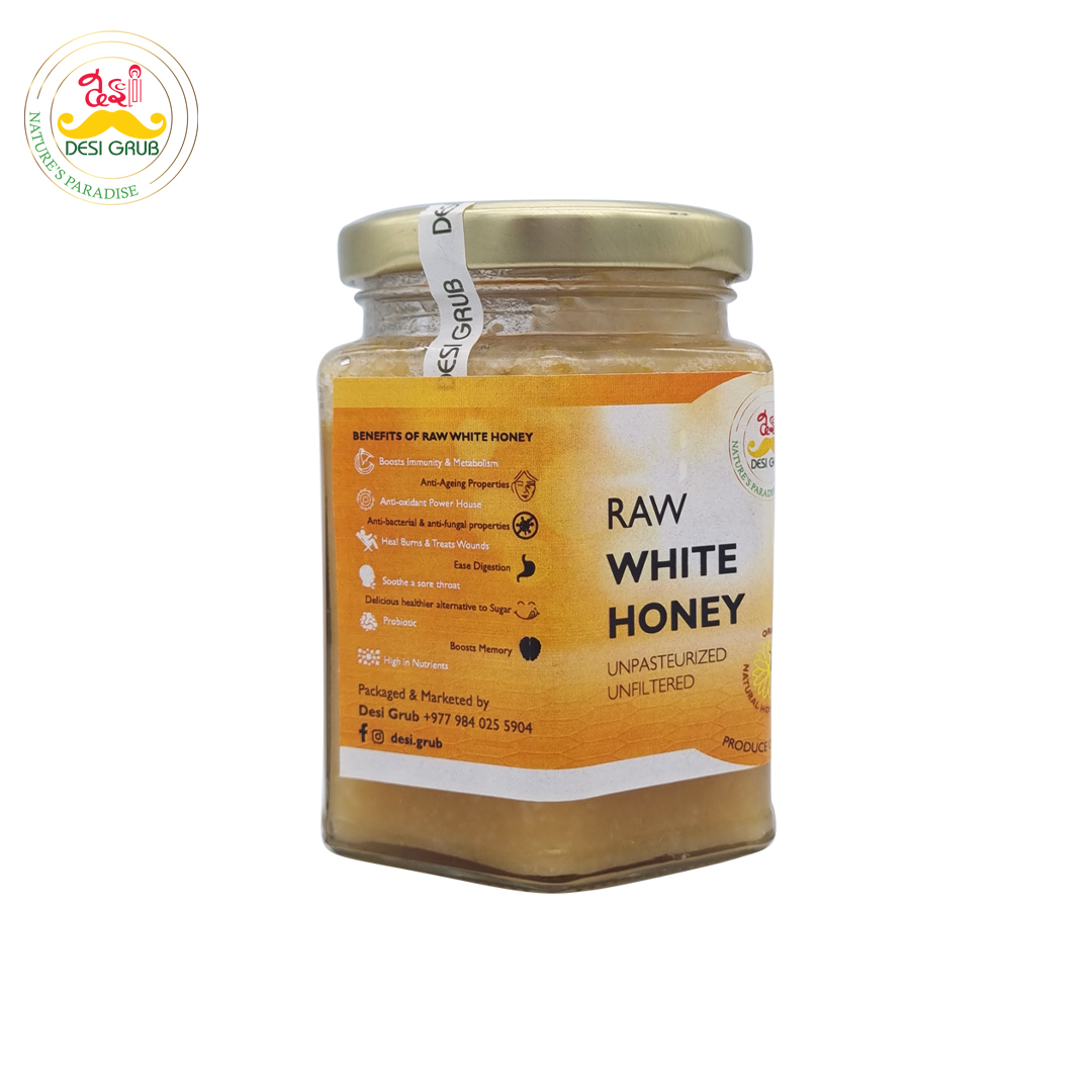 Desi Grub Raw White Honey Unpasteurized Unfiltered High Himalayan Raw Honey 300 Gms Desi 9268